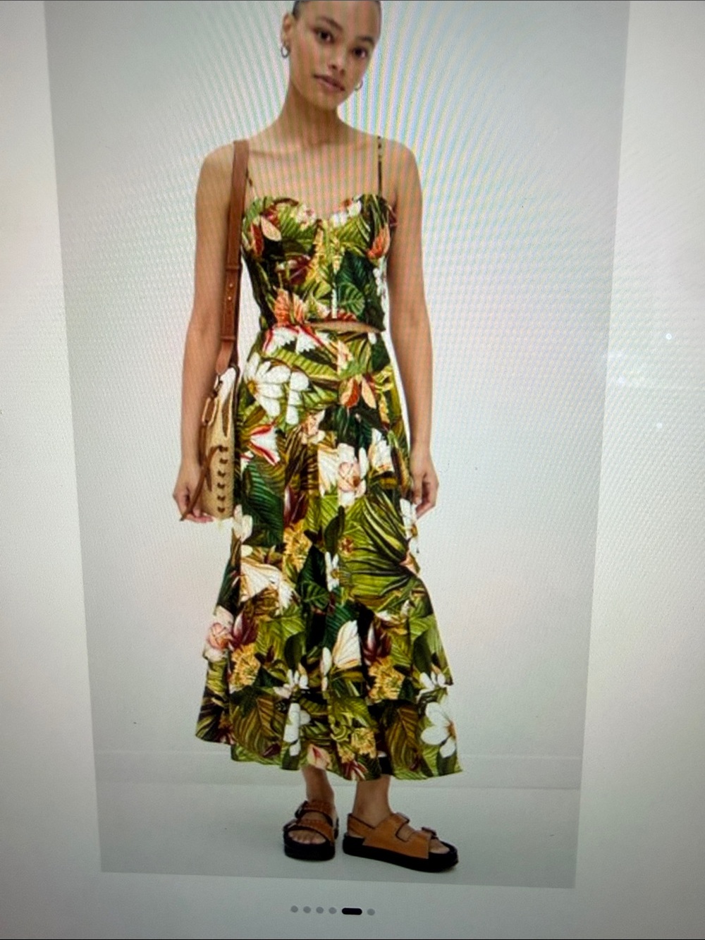 NWT FARM Rio Botanical forest Maxi asymmetric Skirt with side zip